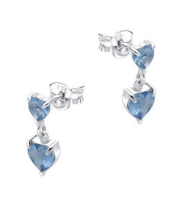 Hanging Heart Silver Stud Earring STS-08